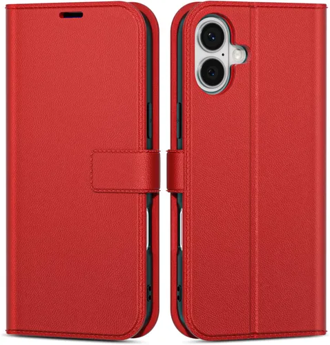 Vista 75 de oakxco Funda tipo cartera para iPhone SE 2022/2020/8/7 con soporte para tarjeta de crédito, funda magnética RFID delgada tipo libro con tapa