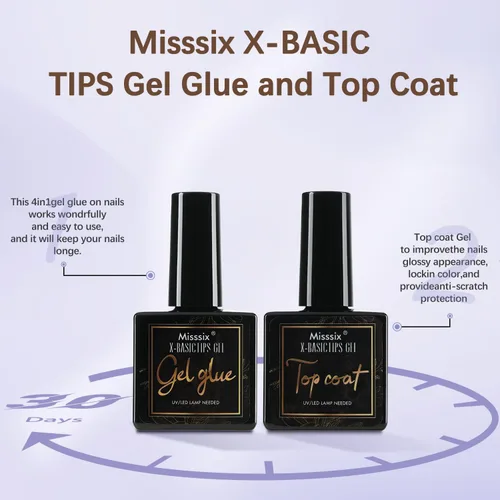 Vista 4 de Misssix Kit de uñas postizas a presión con punta francesa, 150 uñas C-Pink KIT FT-02