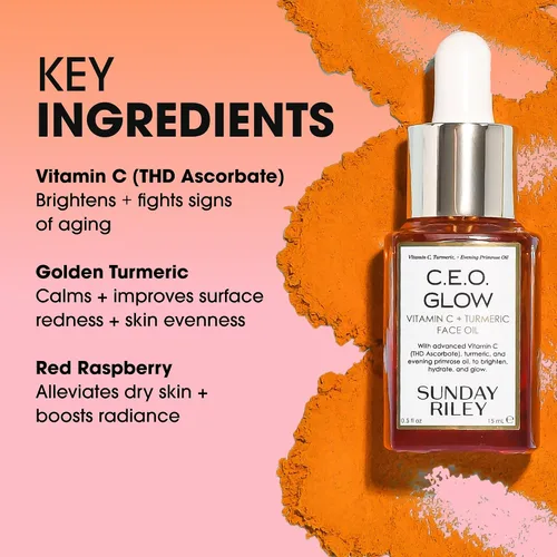Vista 4 de Sunday Riley - C.E.O. Glow - Aceite facial con vitamina C y cúrcuma