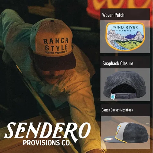 Vista 2 de Sendero Provisions Co. Rivers and Ranges Outdoors Sombrero Snapback Colección