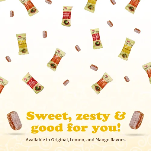 Vista 6 de Pocas Lemon Ginger Chews - Masticables de jengibre dulce y picante, bocadillos bajos en calorías envueltos individualmente, caramelo de jengibre