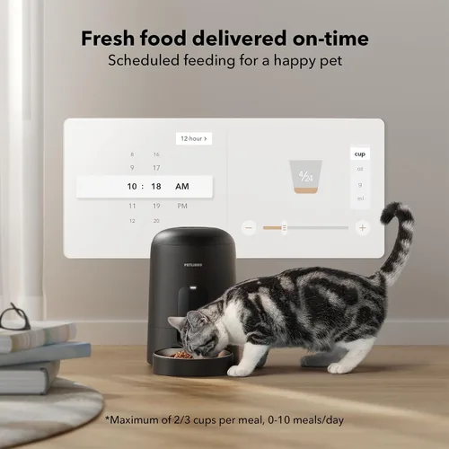 Vista 8 de PETLIBRO AIR - Comedero automático para gatos, recargable con Wi-Fi, dispensador de comida para gatos, funciona con pilas con vida útil de 30 días