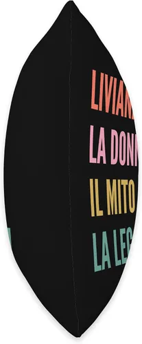 Vista 2 de Disegni Di Nomi Italiani Divertenti Per Liviana Liviana - Almohada italiana divertida con el nombre, 16 x 16 pulgadas, multicolor