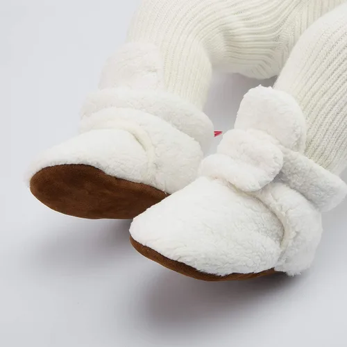 Vista 134 de Botines de forro polar para bebés, niños y niñas, pantuflas antideslizantes con agarre suave, zapatos de calcetín para recién nacidos, cuna