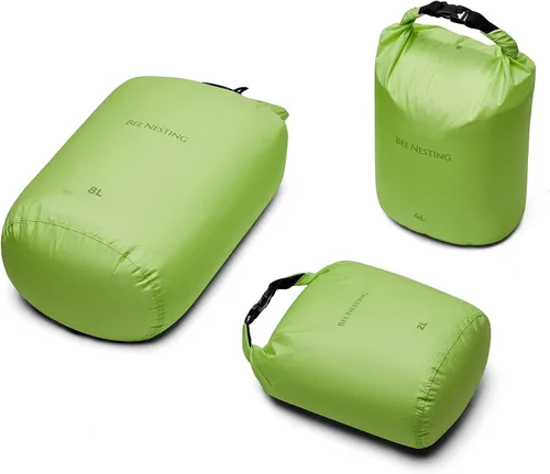 Vista 48 de Bee Nesting Juego de bolsas secas ultraligeras para mochileros, saco seco impermeable para camping, senderismo, motocicleta, saco de cosas ligeras