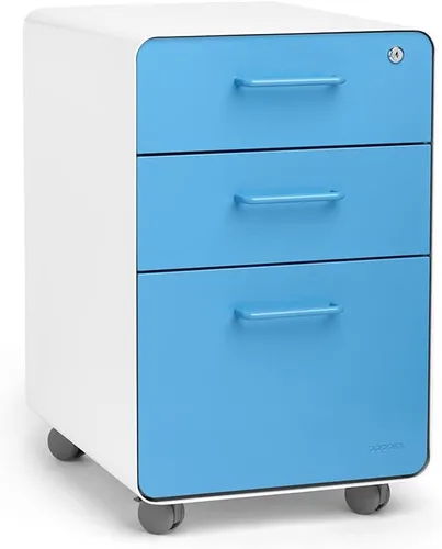 Vista 5 de Mueble archivero Poppin con 3 cajones extraíbles Negro