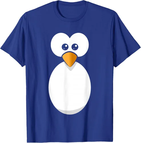 Vista 20 de Camiseta divertida con diseño de cara de pingüino o disfraz fácil, color negro, talla S