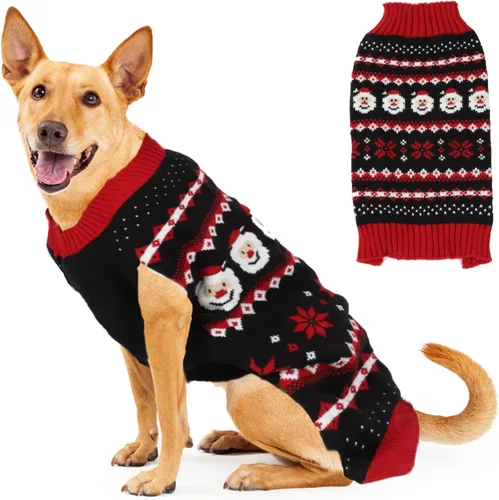 Vista 6 de HAPEE Suéteres Navideños para Perros Grandes, Ropa de Santa Navideña para Perros (P03-Christmas Elk, Large)