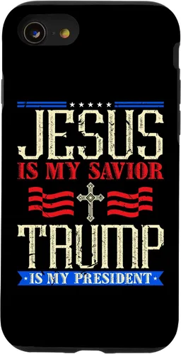 Vista 8 de iPhone 12 mini Jesús Is My Saviour Trump Is My President Pro Trump Estuche de regalo