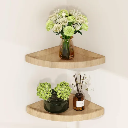 Vista 11 de YMYNY Set of Corner Floating Shelves for Wall Mount 12" White