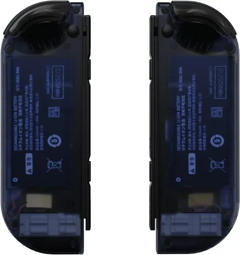 Vista 5 de eXtremeRate Carcasa para mando de mano Joycon azul océano profundo transparente con botones coloridos, carcasa de repuesto para Nintendo Switch &