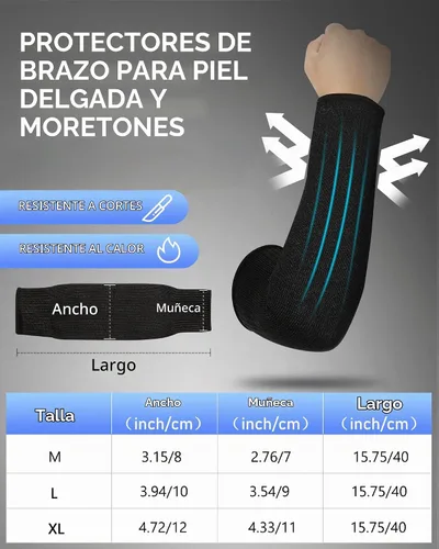 Vista 2 de Geyoga 2 pares de fundas protectoras de piel, mediano, Hppe; negro