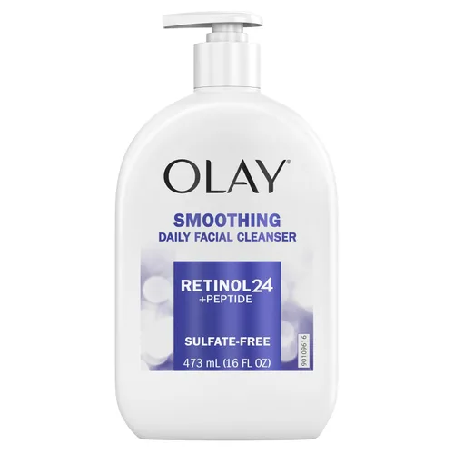 Vista 6 de Olay Lavado facial, limpiador facial diario con retinol, péptidos y glicerina, alisa, nutre la superficie de la piel, hidrata mientras limpia - Sin