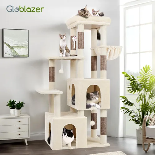 Vista 8 de Globlazer Torre de Gato para Gatos de Interior, Árboles de Gato de Alta Resistencia para Gatos Grandes Gatos Adultos Grandes Torre de Gato Maine