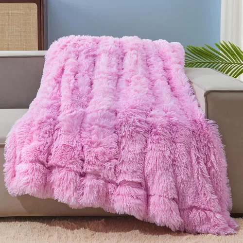 Vista 12 de GONAAP Manta de Tiro Difusa de Piel Sintética Negra Súper Suave Acogedora Felpa Difusa Peluda para Sofá Sillón Cama (Negro, Tiro(50"x60"))