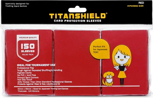 Vista 8 de TitanShield (150 mangas) tamaño pequeño japonés, fundas para tarjetas de comercio para Yu-Gi-Oh, Pelea de cartas Vanguard & More