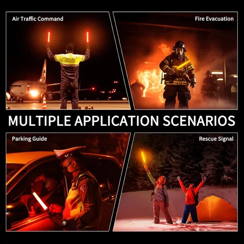 Vista 6 de ULTRAFIRE Linterna LED de seguridad de 18 pulgadas, 1000 lúmenes con modo intermitente rojo, acabado naranja, 3 modos de control para control
