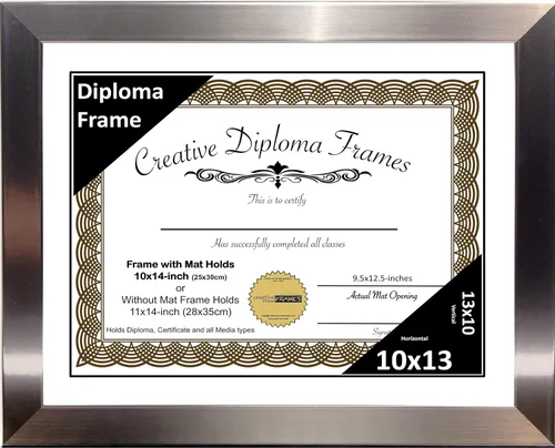 Vista 32 de Creative Picture Frames Carnegie - Marco de diploma de acero inoxidable con acabado de acero inoxidable de 6 x 8 pulgadas con caballete de vidrio