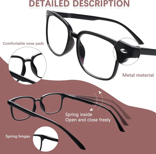 Vista 3 de Gafas de lectura progresivas multifocales antiluz azul para mujeres y hombres, marco de anteojos de moda