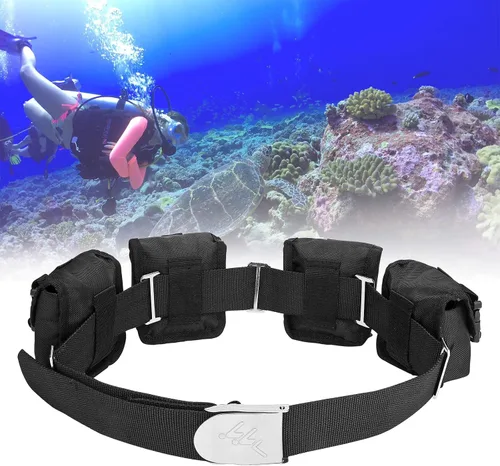 Vista 7 de Kit de cinturón de buceo, 1 cinturón de peso de buceo, 4 bolsillos de peso, 5 protectores de peso para buceo, apnea, pesca submarina y otras