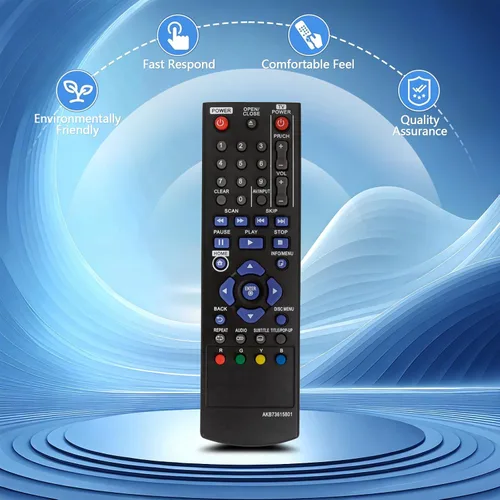 Vista 2 de AKB73615801 - Control remoto de repuesto para LG Blu-Ray DVD Player BP125 BD220 BD630 BP125N BP135W-N BP200 BP220 BP320N BP120N BP120N BP320N BP320N