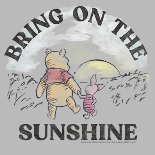 Vista 2 de Disney Winnie The Pooh Bring on The Sunshine Junior Plus Camiseta de manga corta para mujer