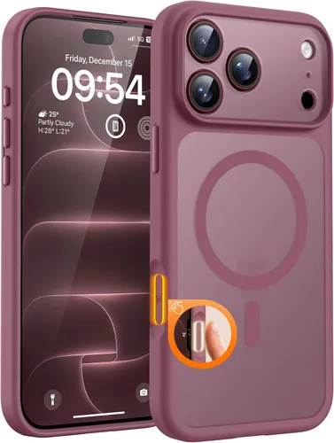 Vista 575 de TOCOL Funda magnética 3 en 1 para iPhone 15 Pro, mejorada [protección completa de cámara] con 2 protectores de pantalla, compatible con MagSafe Gris