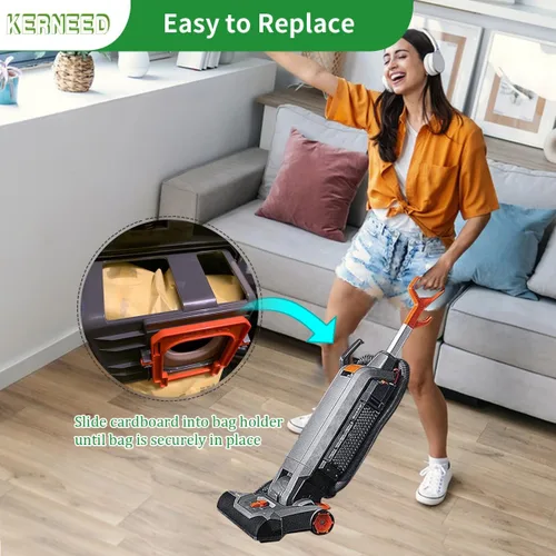 Vista 6 de Paquete de 12 bolsas de vacío AH10243 para aspiradoras verticales Hoover Commercial Hushtone CU2 CH54013 CH54015 CH54113 CH54115#Part AH10243