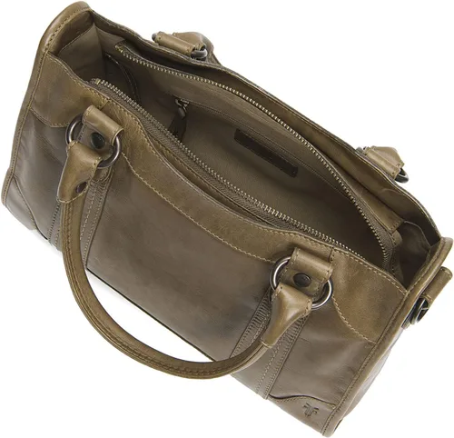 Vista 15 de Frye Melissa - Bolso de mano de piel con cremallera y correa ajustable para el hombro y asa superior