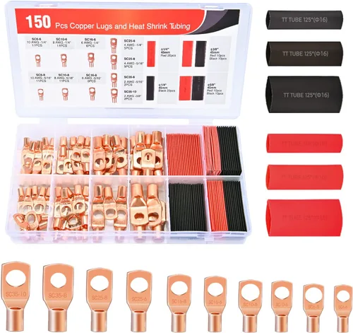 Vista 9 de Nilight Kit de conectores de cable rojo de 100 piezas, tapas de cable eléctrico 14-12 AWG Terminal de cable eléctrico giratorio con resorte