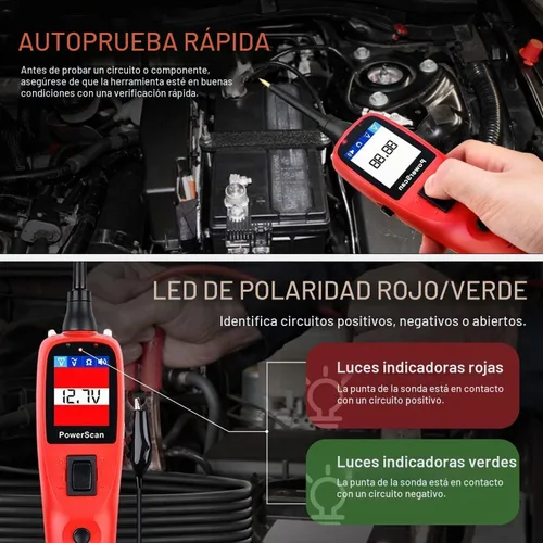 Vista 6 de Autel PowerScan PS100 Kit de sonda de circuito de alimentación – Herramienta de diagnóstico del sistema de circuito de automóvil de 12 V 24 V