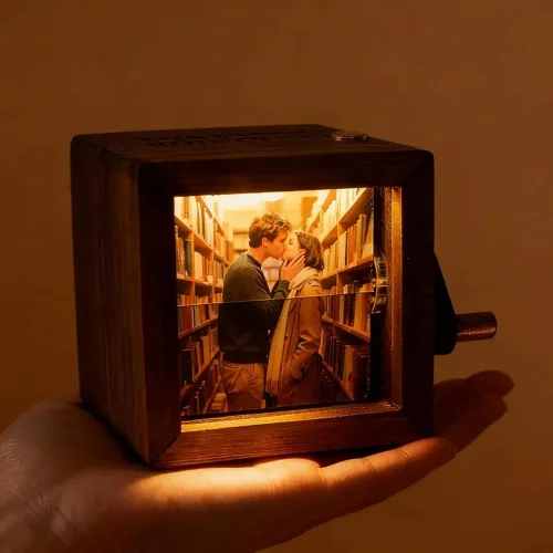 Vista 3 de Evamall Caja de fotos de madera personalizada de regalo para mejor amigo, recuerdo de memoria personalizado con imagen, regalo significativo