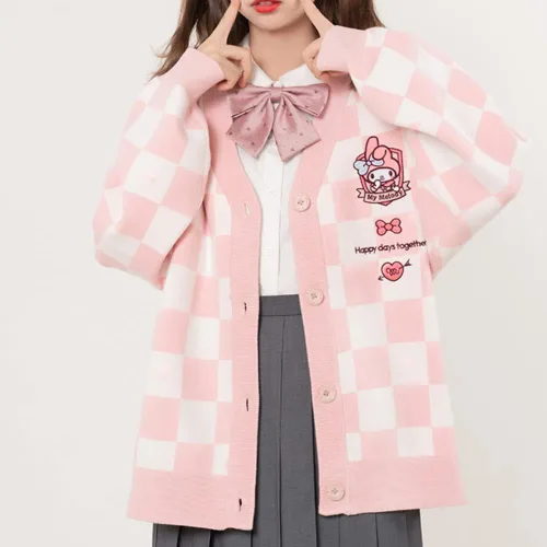 Vista 2 de Cárdigan japonés para mujer, lindo suéter Kawaii JK Uniforme, suéter de cosplay