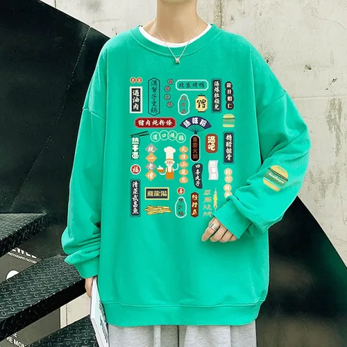Vista 3 de EELHOE Mens Tshirts Prtined Graphic Baggy Cotton Long Sleeve Crewneck Tops Sun Protection Fashion Fishing Sweatshirt