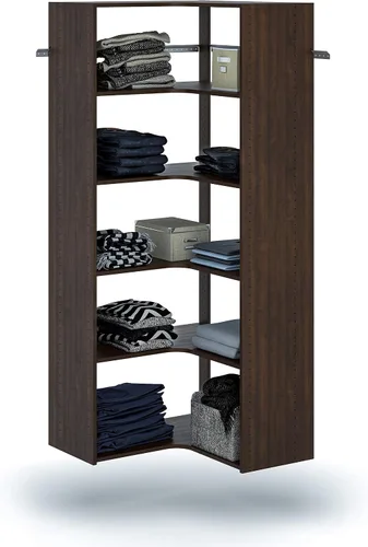 Vista 2 de Easy Track PH42-TR - Kit de almacenamiento de ropa con torre de esquina ajustable, organizador de armario, trufa
