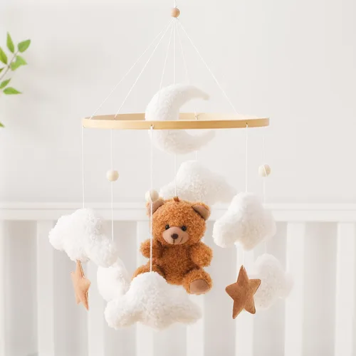 Vista 6 de let's make Brazo móvil de madera con diseño de pájaro para cuna, soporte para móvil de bebé de 30 pulgadas, colgador de móvil para bebé, decoración