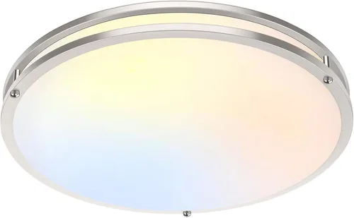 Vista 15 de Lámpara de techo LED de montaje empotrado de 10 pulgadas, 30W, 4000 lm, ajustable, 2700K/3000K/4000K/5000K/6500K, cambio de color, lámpara de techo