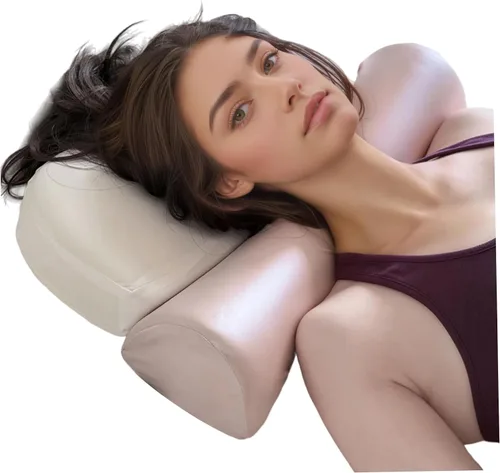 Vista 3 de 2 almohadas para aliviar el dolor de cuello, almohada ergonómica de espuma viscoelástica para el dolor de cuello con diseño de contorno