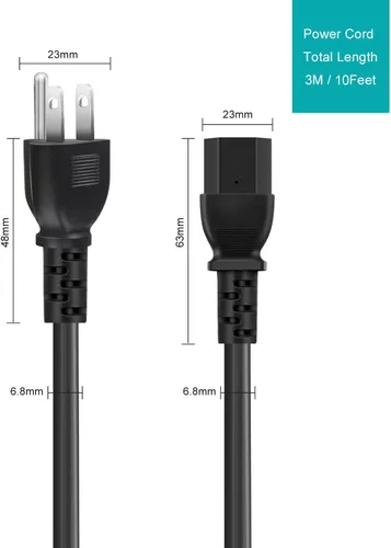 Vista 4 de Cable de alimentación de CA de 3 clavijas para olla a presión eléctrica instantánea, olla rápida de energía, olla arrocera, cocina inteligente