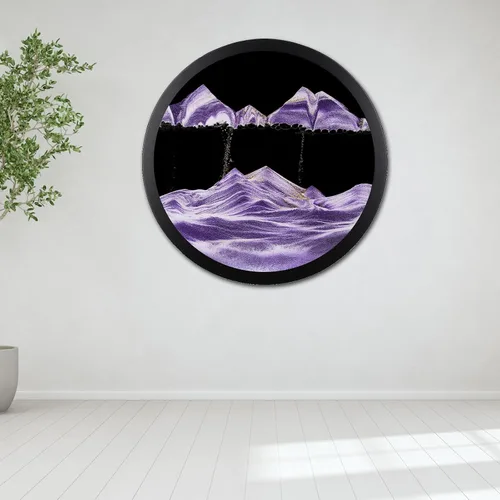 Vista 28 de Decoración artística de arena móvil de 17.3 pulgadas, pintura 3D giratoria de 360 grados, arte de pared de vidrio, decoración de sala de estar