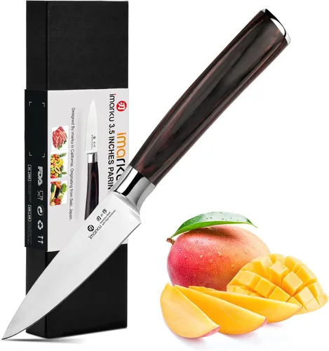 Vista 14 de imarku Juego de cuchillos de cocina de 5 piezas, juego de cuchillos Negro marrón