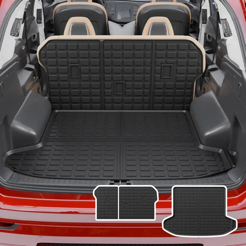Vista 21 de alfombra de carga para maletero, protector de cubierta de asiento trasero de elastómero termoplástico (alfombra de maletero + alfombra de respaldo)