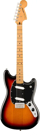 Vista 2 de Fender Player II Mustang - Paquete de 3 colores Sunburst con bolsa de concierto, correa, cable, paquete de 3 púas y kit de limpieza de guitarra