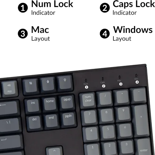 Vista 5 de Keychron K10 - Teclado mecánico con cable Bluetooth inalámbrico y USB para juegos para Mac con interruptor Gateron G Pro azul multitarea