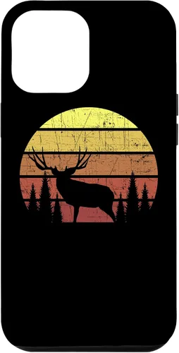Vista 10 de iPhone 12 Mini Mule Caza de ciervos - Retro Sunset Hunter Outdoorsmen Estuche de regalo