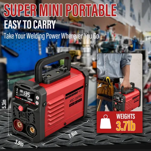 Vista 3 de MMA-135PRO Soldador de palo 110V, Lift TIG 2-en-1 Mini soldador para Rojo