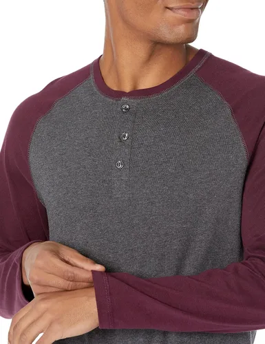 Vista 3 de Tienda Essentials - Camiseta con cuello Henley y manga larga para hombre (disponible en tallas grandes y altas)
