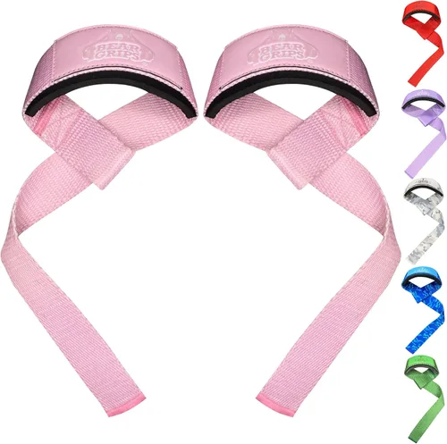Vista 8 de Bear Grips Correas de levantamiento - Correas de gimnasio y levantamiento de pesas para hombres y mujeres, soporte de peso muerto, 2 pares