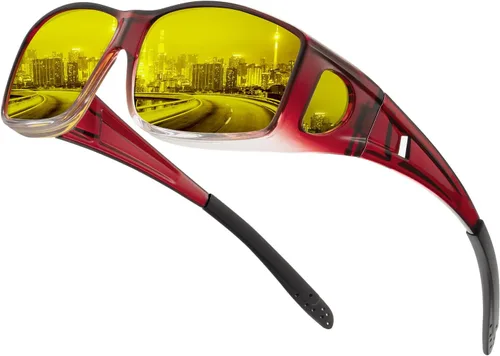 Vista 2 de Gafas de visión nocturna para hombre, lentes envolventes para conducir