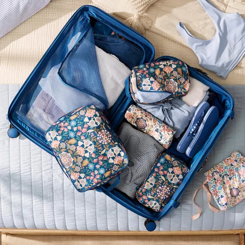 Vista 5 de Vera Bradley Conjunto de 3 piezas de cubo de embalaje de compresión para mujer, Botánico Ditsy